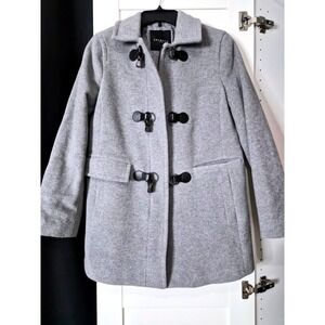 TALBOTS Petites Women's Grey Wool‎ Blend Toggle Coat Size 6P